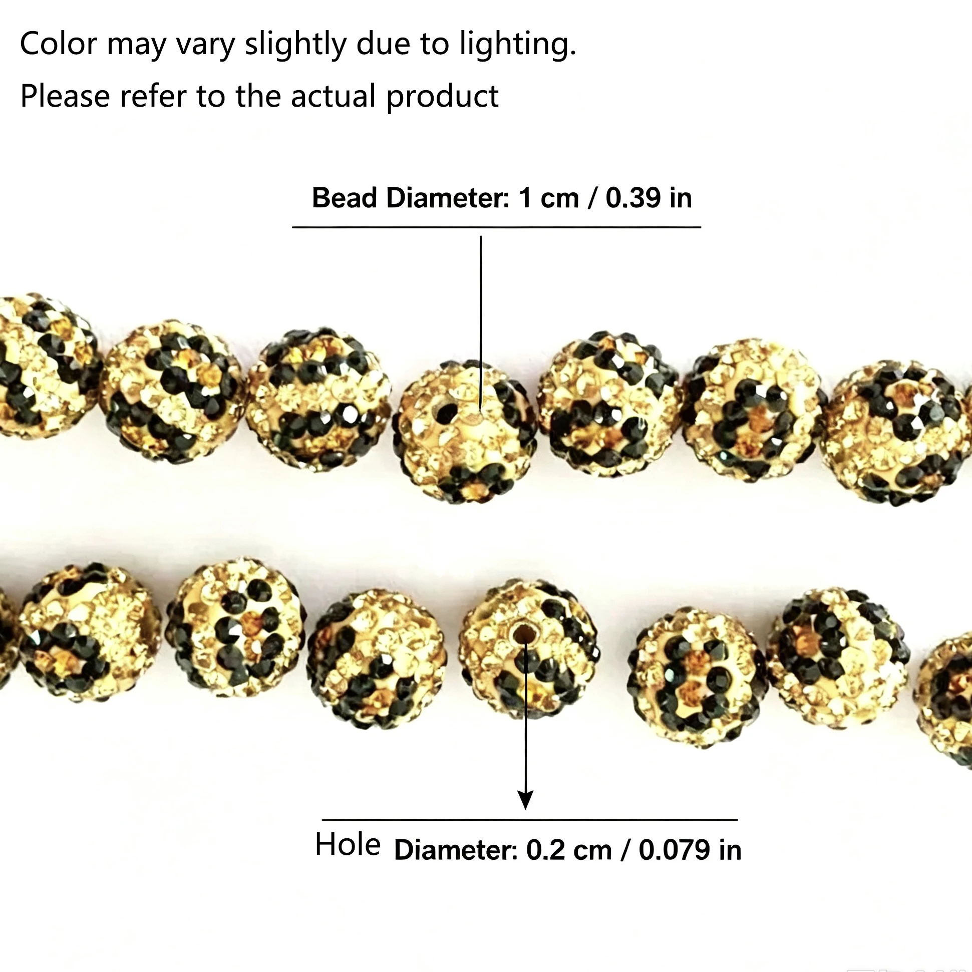20 beads per package, leopard‑print Shamballa soft clay decorative beads, 1 cm wide, DIY loose beads accessories for bracelet & view 3