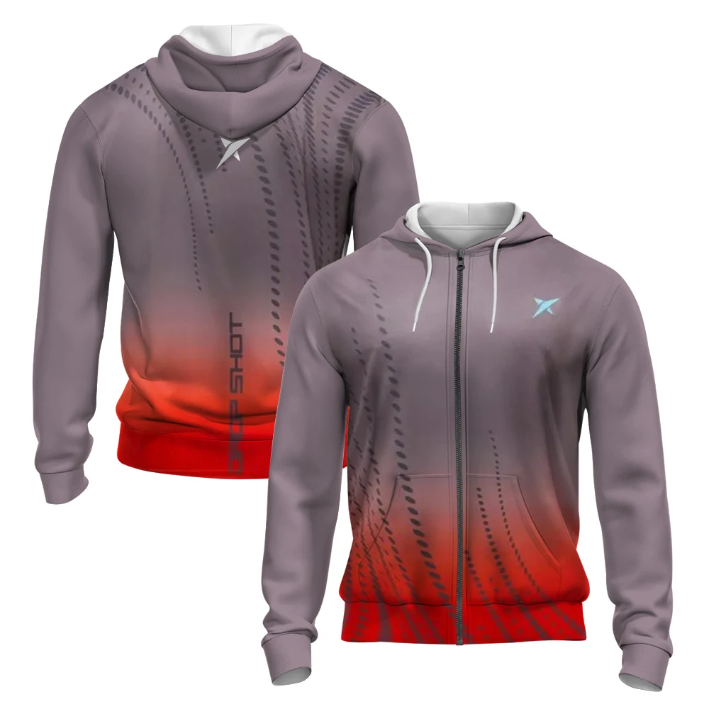 Men's Ripple Blue Stripe 3D Printed Autumn and Winter Zipper Hoodie Men's Tennis Badminton Sports Zipper Hoodie Loose Jacket