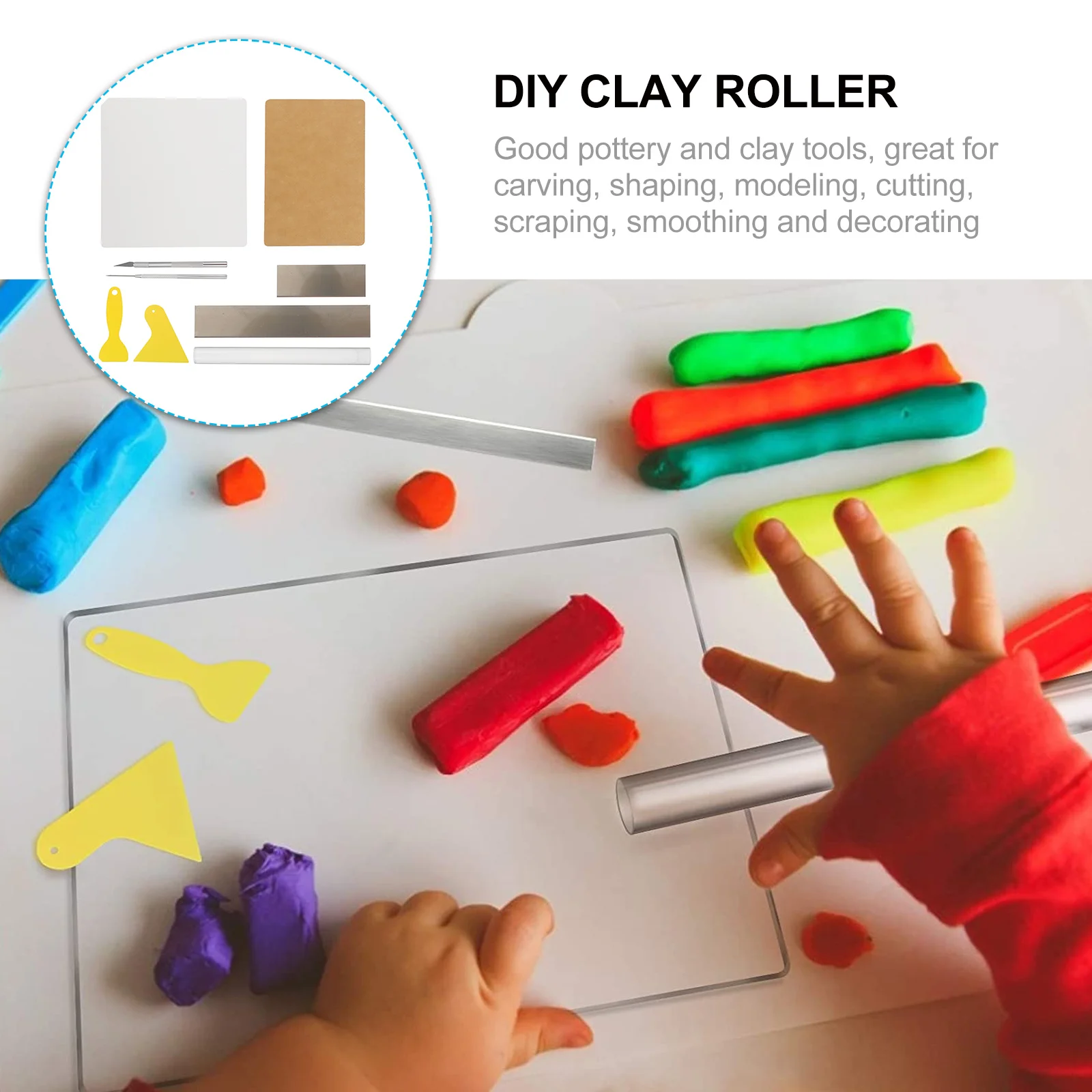 

1 set 1 Set Pottery Carving Tools Kit Acrylic Clay Sculpting Set For Diy Modeling Cutting Scraping Smoothing Decorating Acrylic