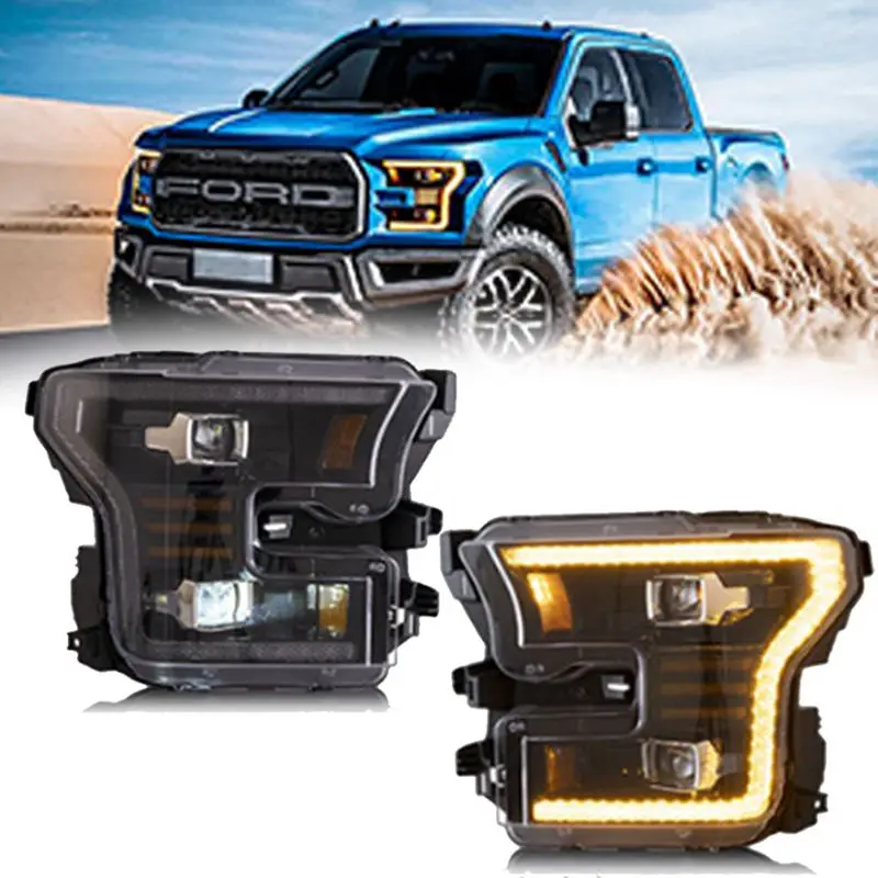 

2PC LED Headlights For Ford Raptor F150 2015 2016 2017 LED Headlights DRL Daytime Running Light F150 2015-2017 Accessories