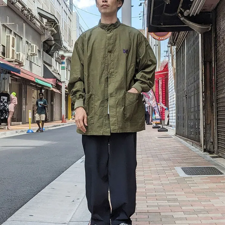 

X Needles 23SS Мужская и женская рубашка-куртка с длинным рукавом из льна и хлопка с вышивкой, в стиле ретро, с декоративной строчкой, молодежная мода Au...