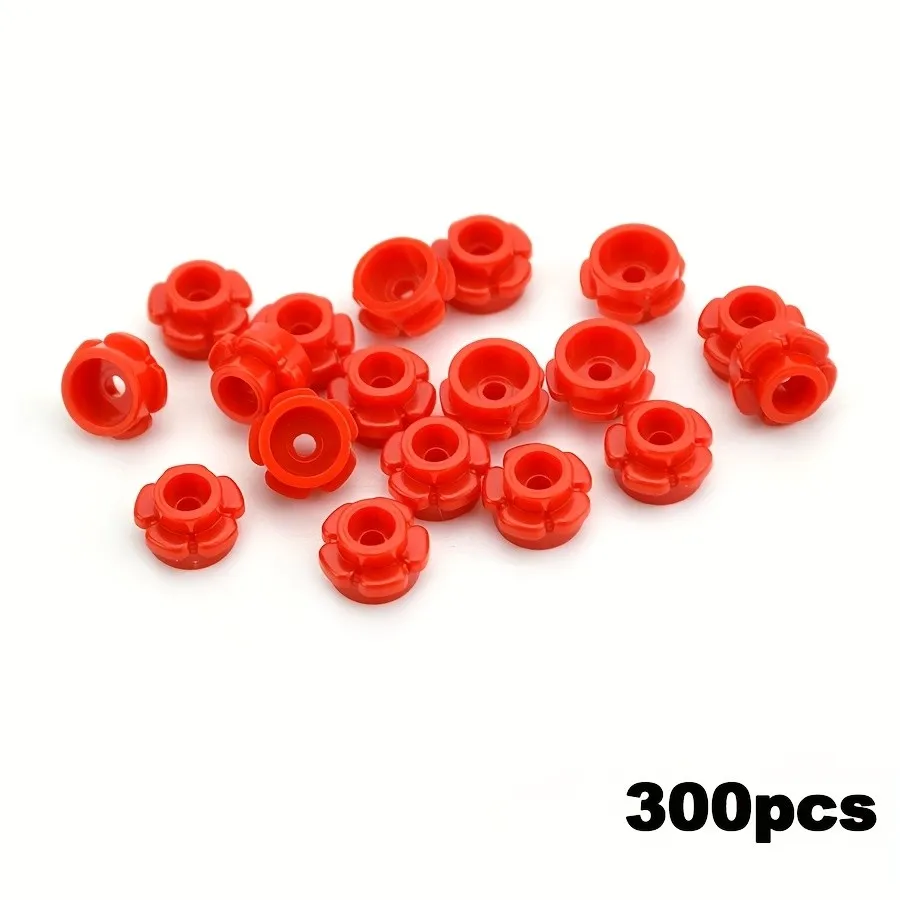 300PCS Runde 1x1 mit Blume MOC Bausteine Kompatibel 24866 Kit Platte 5 Blütenblätter Ziegel Partikel pädagogisches Spielzeug Kind Geschenk