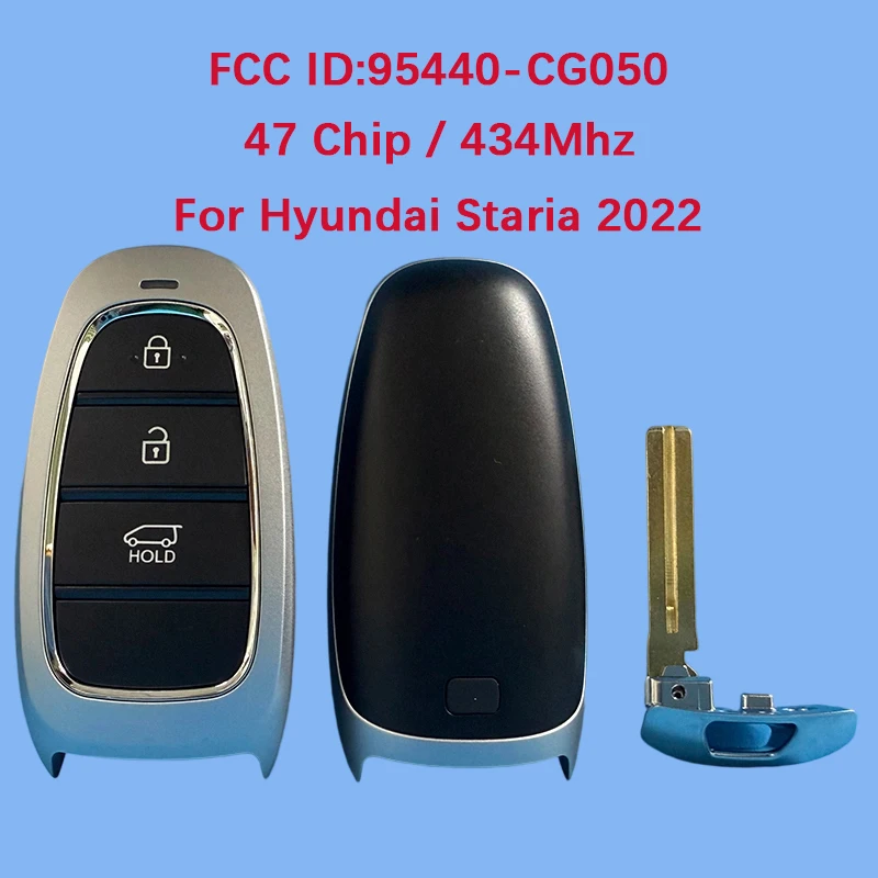 

CN020275 Послепродажный 3-кнопочный смарт-брелок 47 чипов 433 МГц P/N 95440-CG050 FCC FOB-4F25 для Hyundai Staria 2022