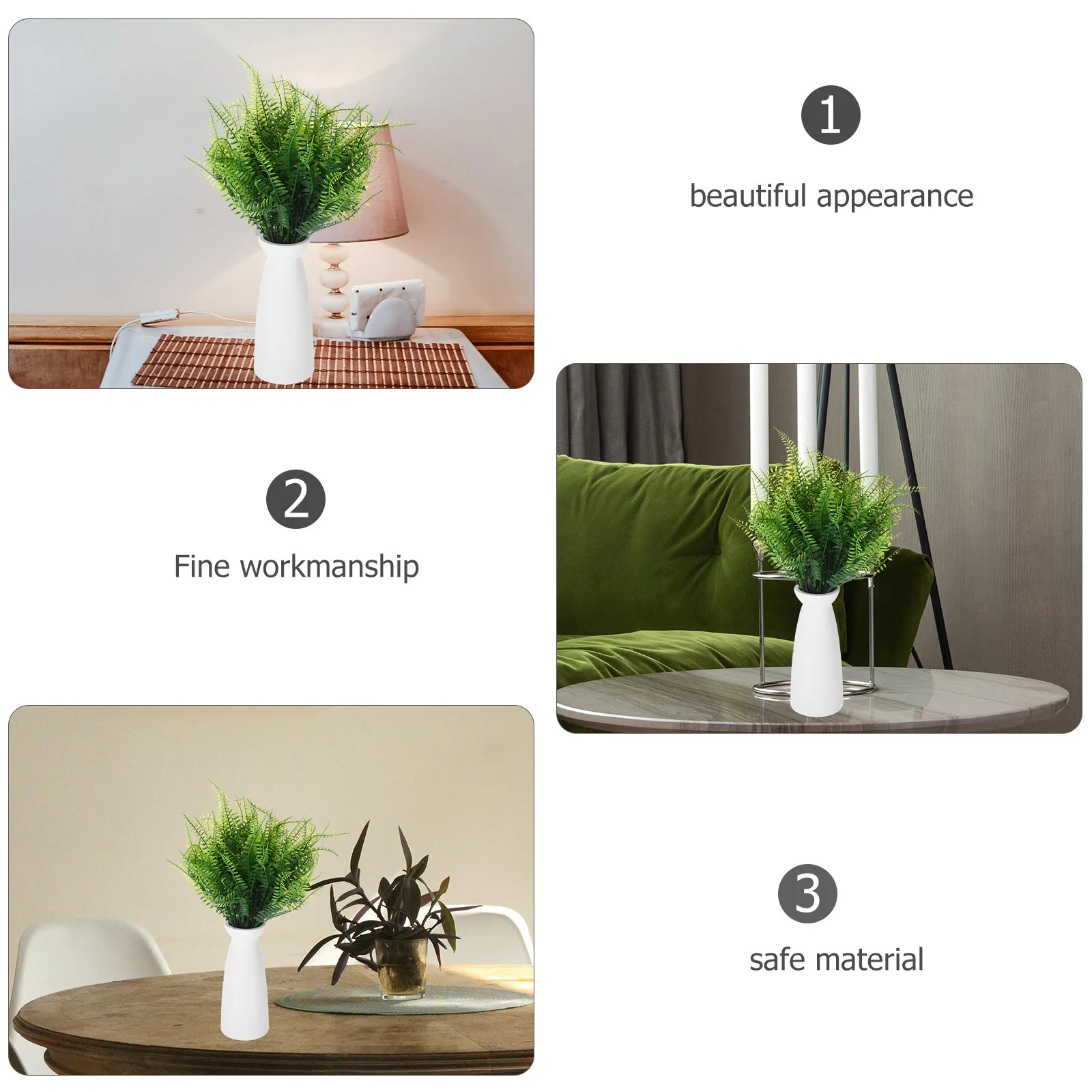 

6Pcs Artificial Plant Stem Simulation Greenery Fake Leaves Decor Vase Filler Wedding Centerpiece DIY Floral Arrangement Home