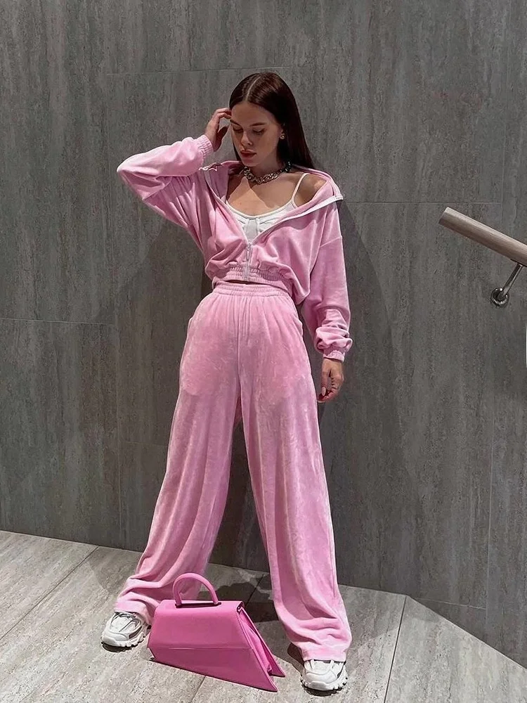 

Модный свободный топ и брюки на молнии, комплект Long Sve Busin, женский костюм, костюм из двух предметов, повседневная одежда для женщин