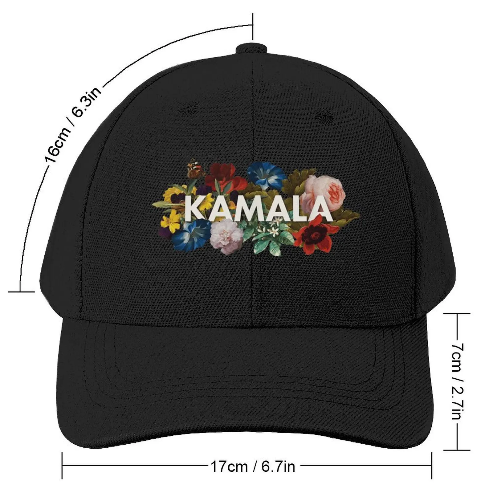 Kamala Harris Vintage Floral Feminine First Female President Baseball Cap Fashion Beach Horse Hat Golf Women Men's