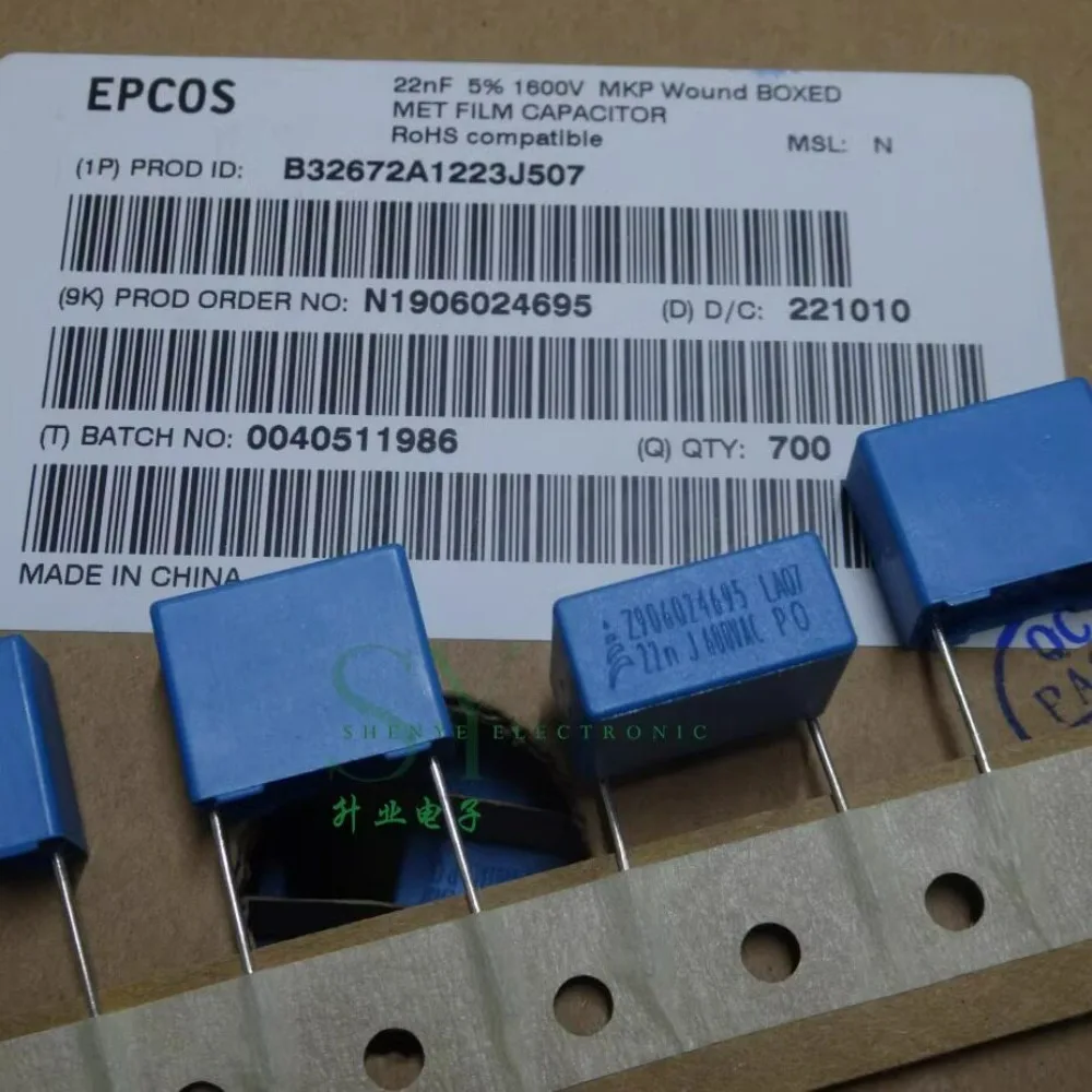

5pcs/lot EPCOS 0.022uf/600vAC 22nf 223 Brand New 15mm Film Capacitor B32672A1223J