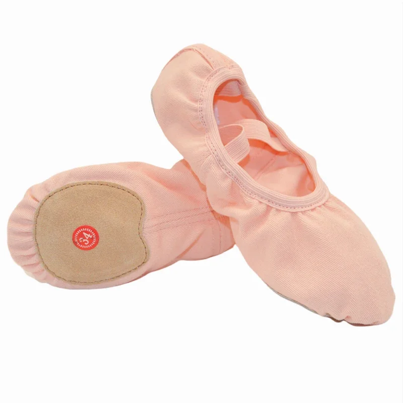 

Wholesale Cheap Ballet Pink Foldable Women Gilrs Split Sole Canvas Soft Dance Wear Stretch Ballet Shoes
