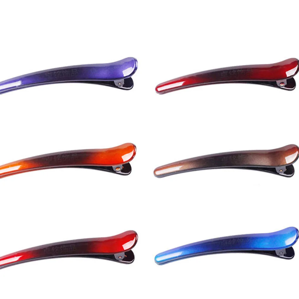 

13pcs Hairdressing Clips Material Colorful Gradient Glossy Durable Salon Home Use Hair Comb Separating Tools Pins
