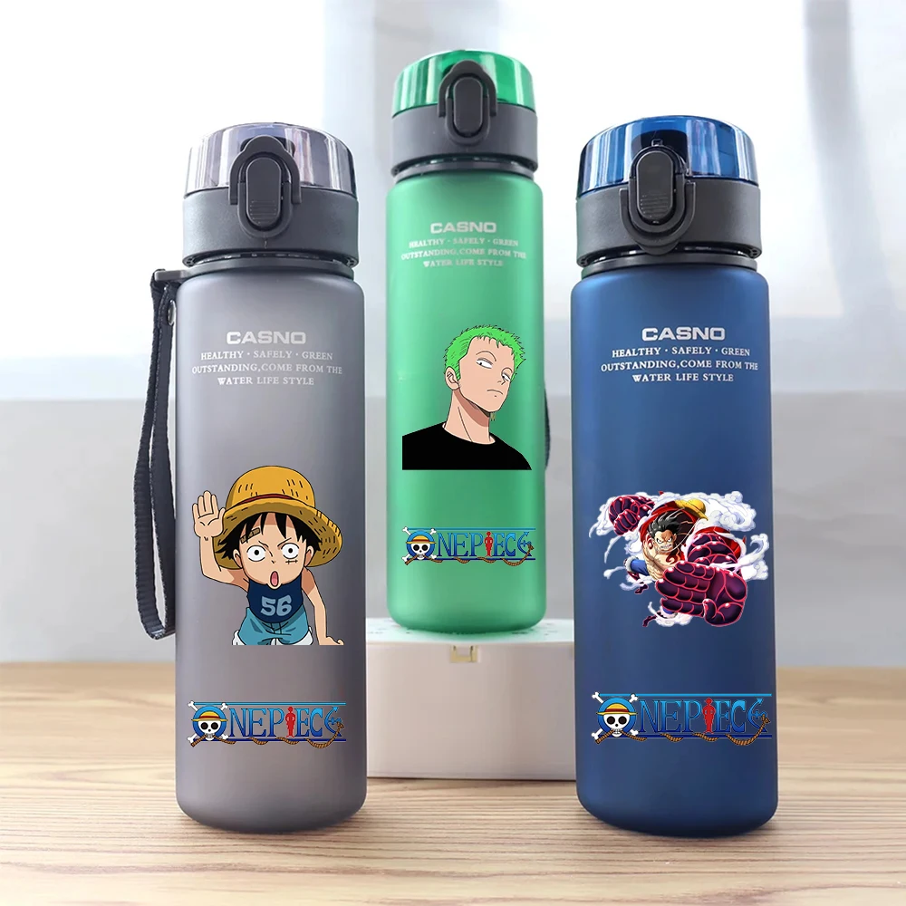 560ML ONE PIECE Red Green Blue Black Plastic PcLeak Proof Resistant Outdoor Camping Portable Travel  Water Cup Monkey D. Luffy