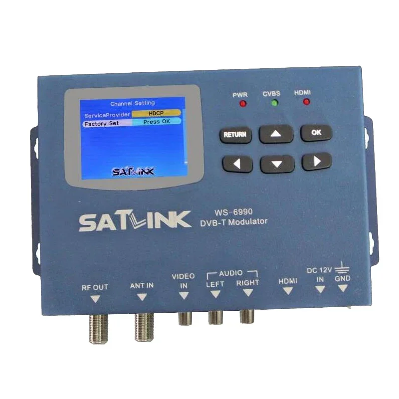 Satlink ws6990 WS-6990 H.264 Terrestrial 1 Route DVB-T DVB-C ISDBT ISDB-T RF modulator/ AV/ hd 1080p Meter satellite tv receiver