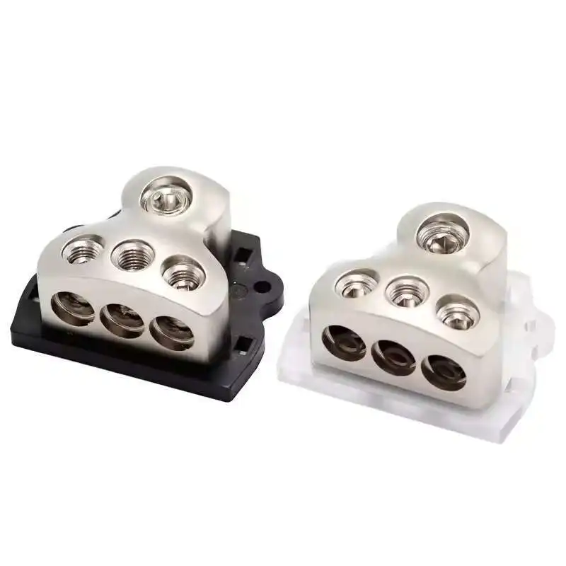 Auto 1X 0 In / 3X 4 Gauge Out Way Terminal Splitter Stromverteilerblock Audio Sicherungshalter