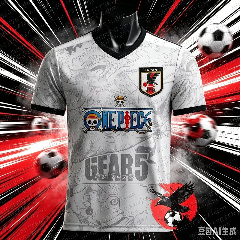 2026 One Piece Luffy Gear 5 Football Jersey Spring Sports Men's T-Shirt Clothing Tee Y2k Woman