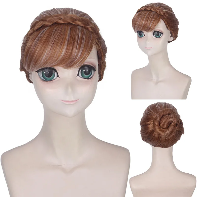 

12-inch short straight bangs linen synthetic wig for holiday parties Halloween cosplay use
