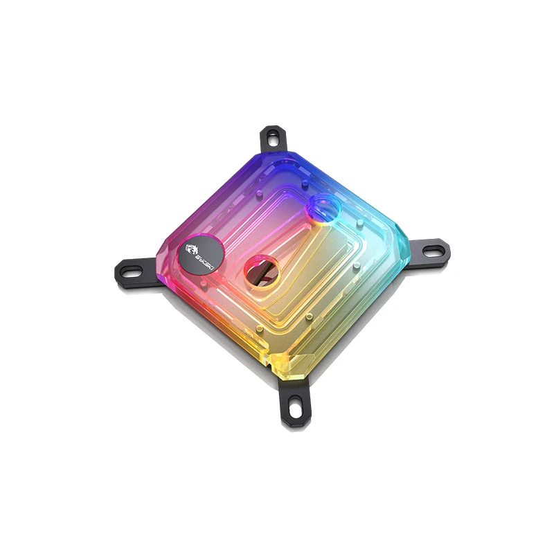 Bykski akrylowy blok wodny procesora dla INTEL LGA1700/1800/115X/AMD Ryzen 9 AM5 AM4 0.08mm mikrokanalowy radiator chłodnicy wodnej