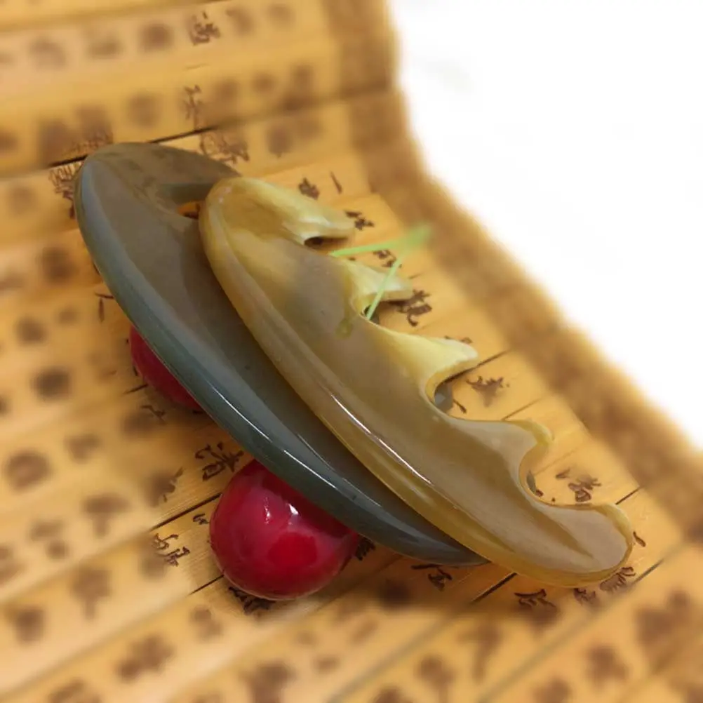 Ox Horn Handmade Five-Tooth Massage Shampoo Comb Natural Scrapping Comb for Scalp Blood Circulation Hair Care Five Claw Massager
