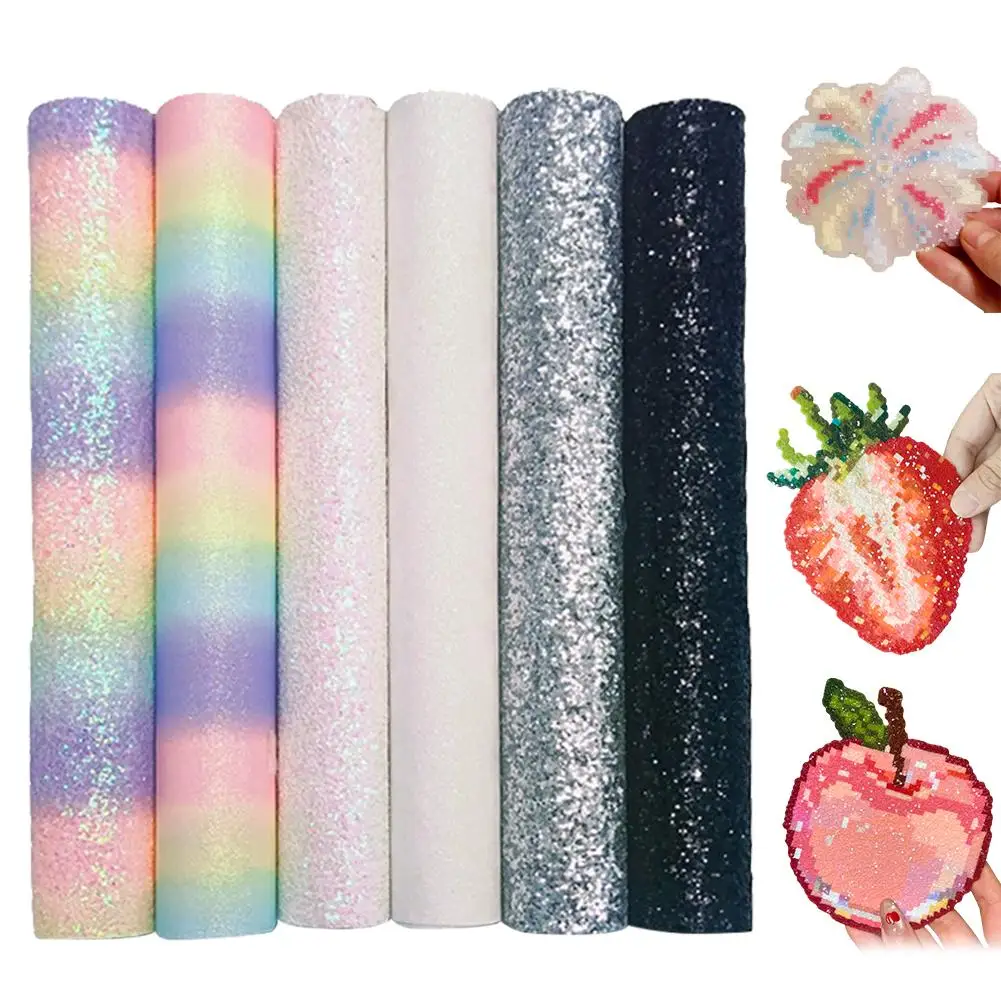Perler Beads Pulverpapier Bügelkleidung Glitzernder Stoff für Kunst-DIY-Basteleien, Sortierte Regenbogenfarben für Scrapbooking-Dekorationen – Detail 18