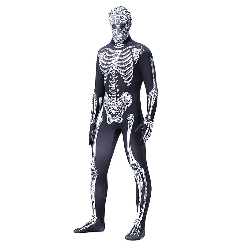 Halloween 3D Print Skeleton spaventoso Cosplay Horror tuta manica lunga Devil Zombie Costumes