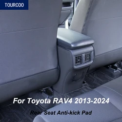 For Toyota RAV4 2009-2022 Carbon Fiber Rear Seat Anti-kick Pad Cover Car Styling Anti-dirty Protective Mat