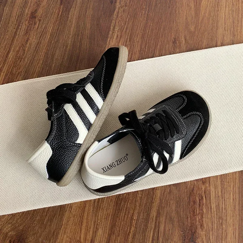 Leather cowhide German training shoes women's college style casual shoes 2025 new soft-soled casual flat-soled sports shoes image 4