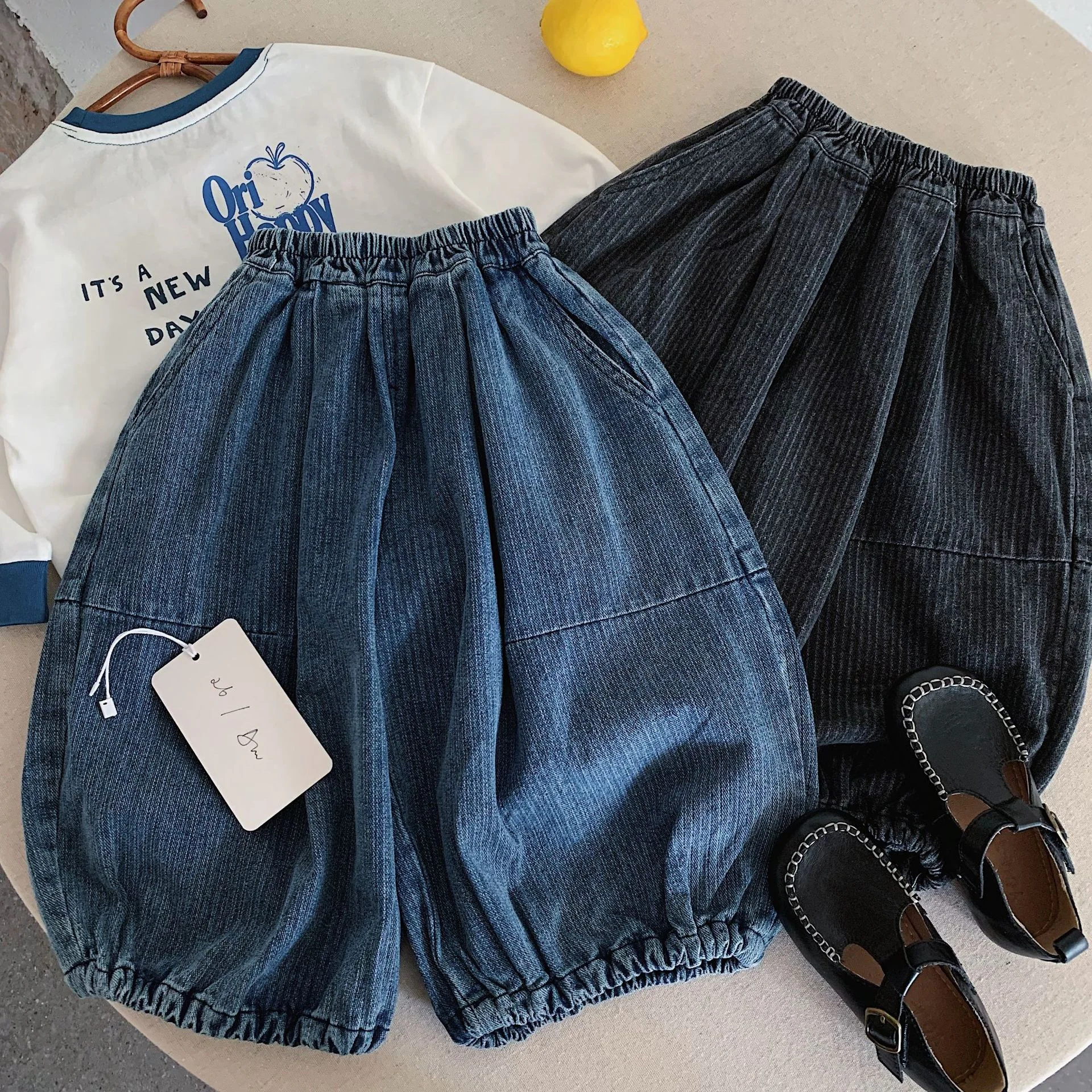 Children's Korean Jeans 2026 Autumn New Item Baby Lantern Pants Baby Boys and Girls Casual Loose Pants
