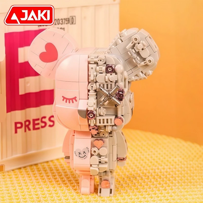 JAKI Bearbrick Blocs de construction à assembler, corps magnétique, modèle de dessin animé, figurine de collection de bureau, cadeaux de vacances pour enfants
