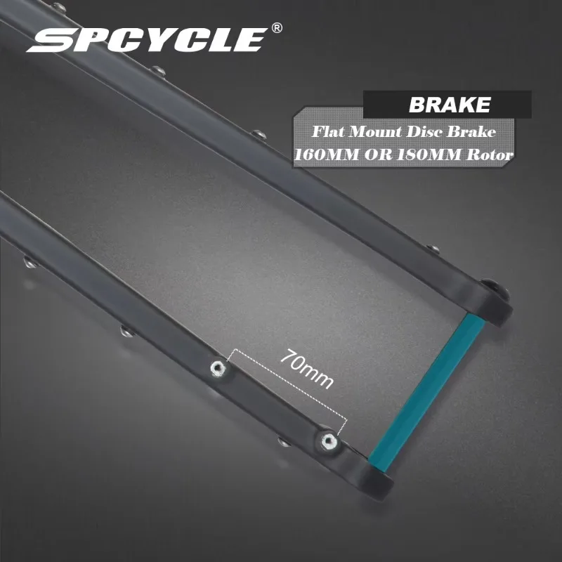 Spcycle Carbon Gravel Rigid Fork Tapered Disc Brake Max 700x55C / 29x2.1'' view 3