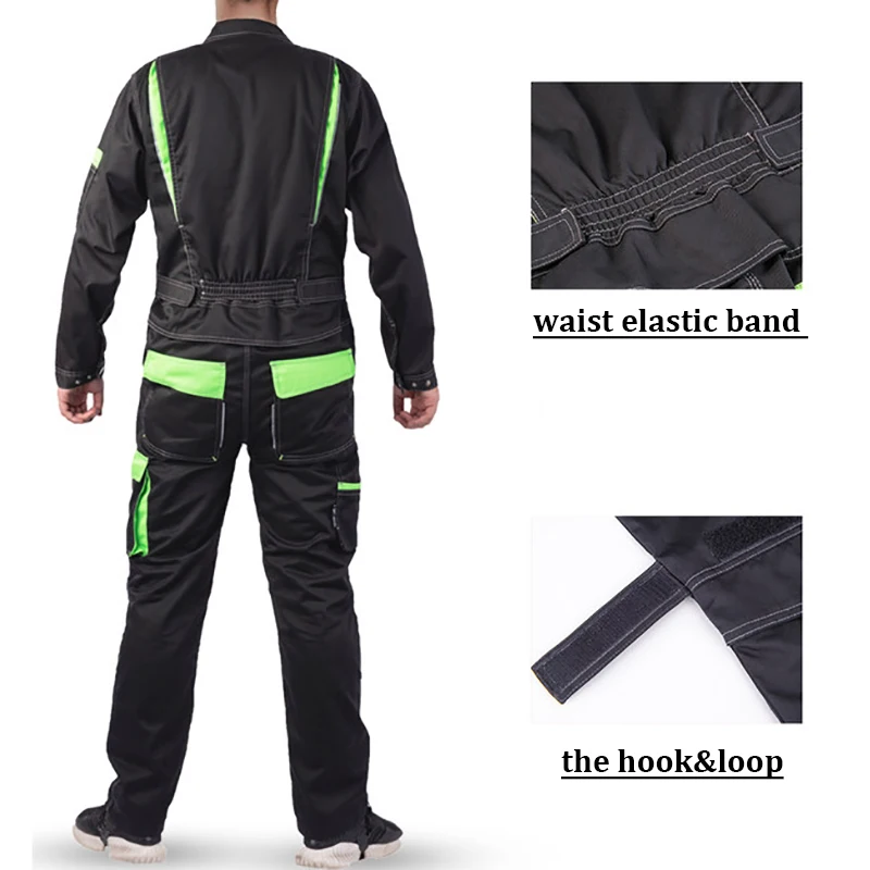 Poly Cotton Wear-resistant Reflective Electrician Work Coverall Miner Uniforms Spring Autumn Long-sleeve Work Clothing For Men