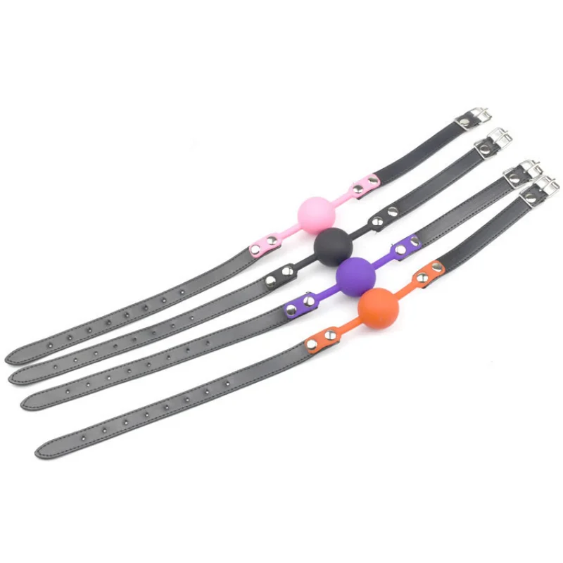 الكبار المثيرة الرقيق لعبة الجنس للأزواج الفم الكمامة لعب الجنس لينة سيليكون الفم الكرة BDSM بولي Leather الجلود عبودية مفتوحة الفم الكمامة الكرة #4