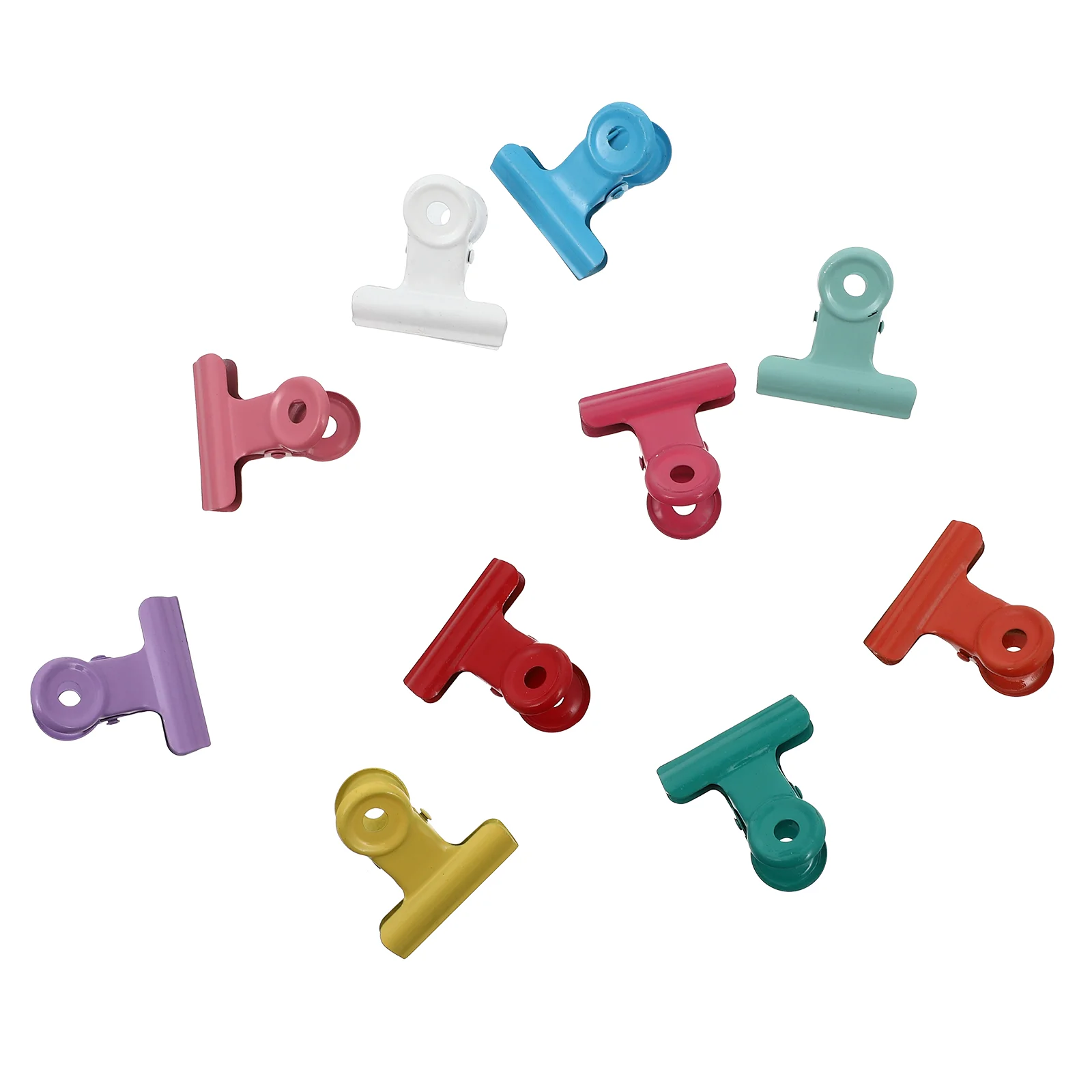 10 Pcs Folder Food Sealer Bag Fasteners Chip Clips Clothespins with Holes Office