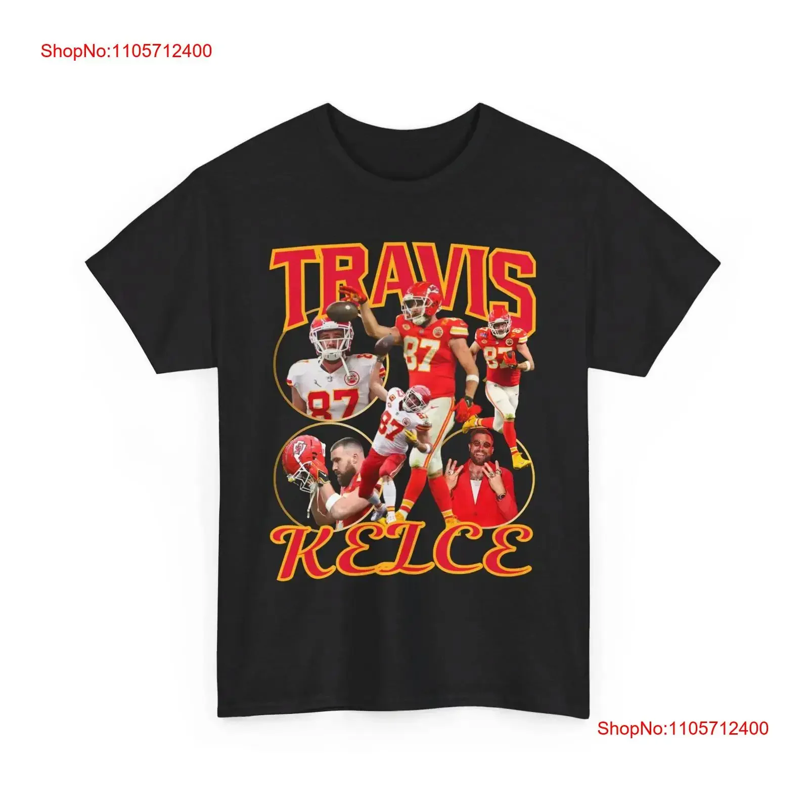 Travis Kelce Chiefs T shirt Available in multiple colors vintage Washed designer clothes Slightly streetwear Versatile Soft