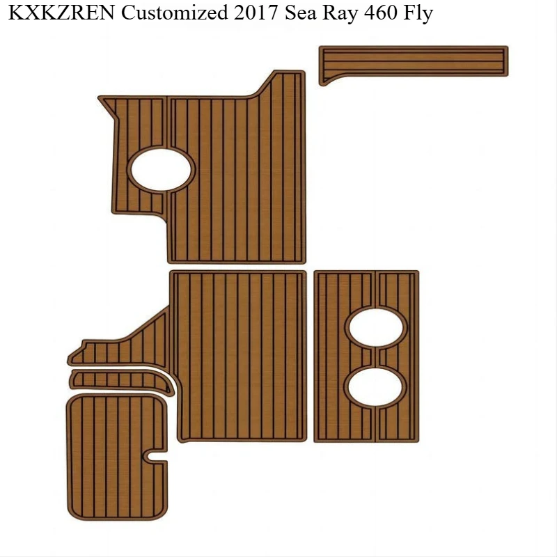 

KXKZREN Custom 2017 Sea Ray 460 Fly Swim Platform Cockpit Pad Self-adhesive Marine Floor Pad Accessories Anti Slip Vehicle Pad