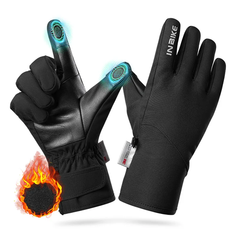 Waterproof Men’s Women’s Winter Cycling Gloves Thermal Touchscreen Ski Gloves for Running Outdoor Sports Gloves