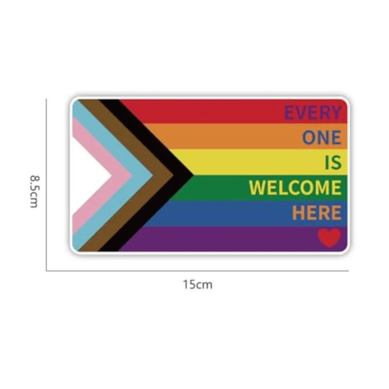 1PC/2PCS Unique "ONE IS WELCOME HERE" Rainbow Sticker, Durable Vinyl for Car Windows and Bumpers, Promoting Openness