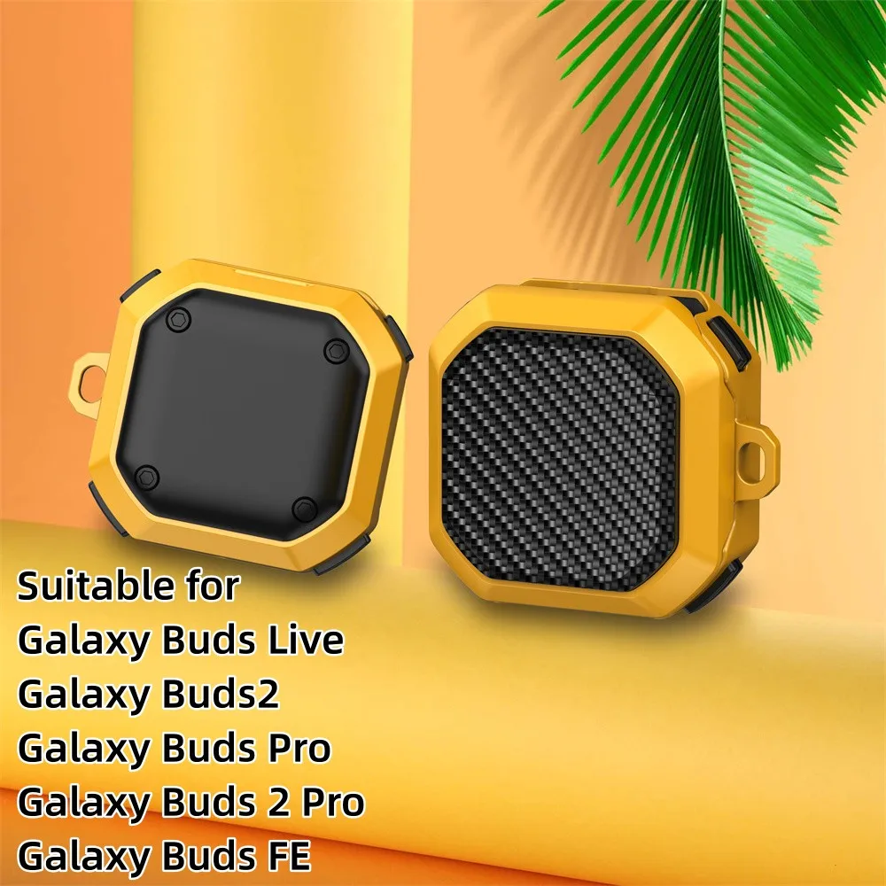 

Wireless Earphone Protection Case Shockproof With Hook Keychain for Galaxy Buds Live Or Buds2 Or Buds Pro Or Buds2Pro Or Buds FE