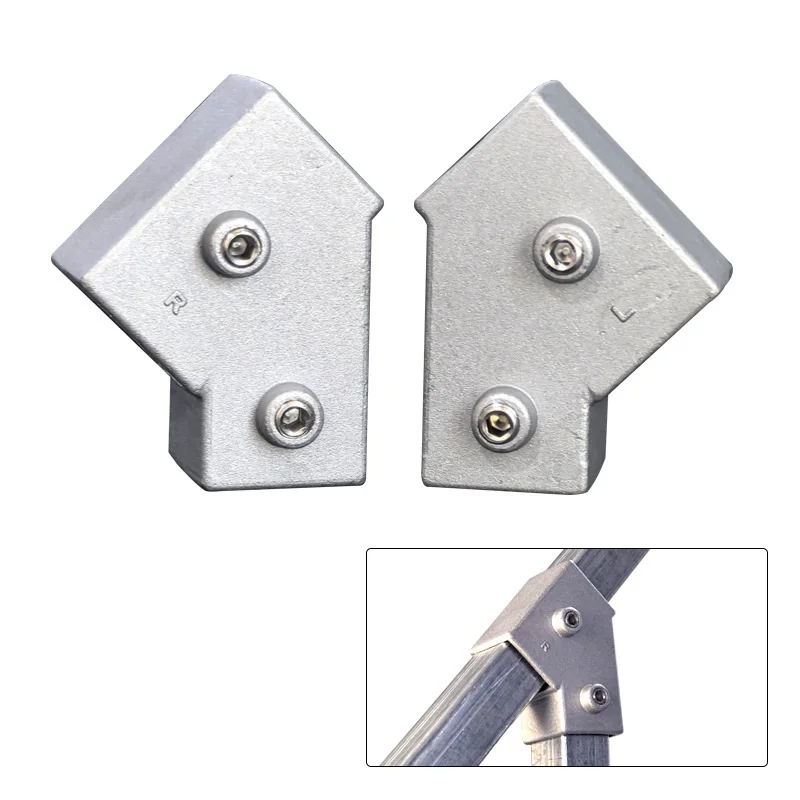 

1 пара 20 мм 25 мм 30 мм квадратный трубчатый соединитель из алюминиевого сплава, тройник 45 градусов, квадратное соединение трубки