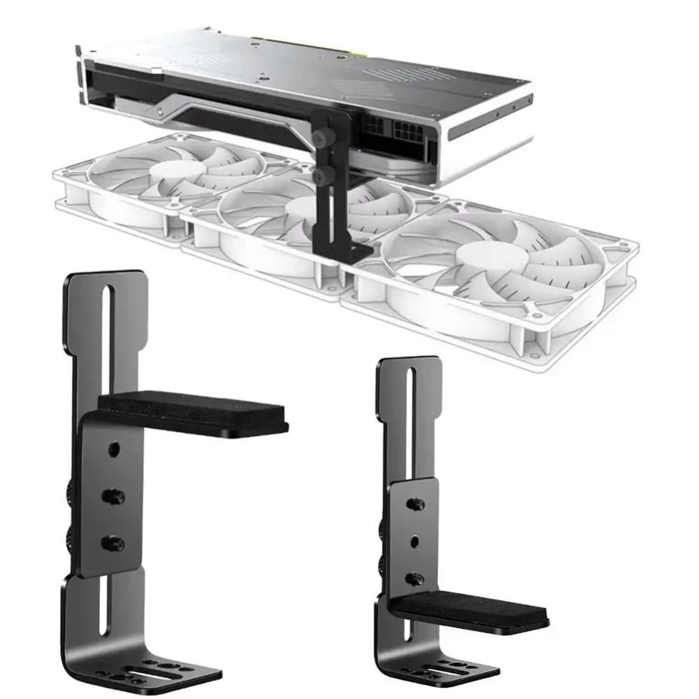 

Chassis 12cm Fan Position Graphics Card Holder Sliding Prevent Sagging Video Card Bracket Metal Adjustable for RTX 4090 4080