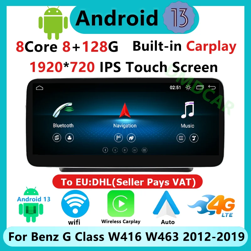 Factory Price Car Radio Multimedia Player Android 13 8G+128G For Mercedes Benz G-Class W461 W463 G350 GPS Navigation Screen