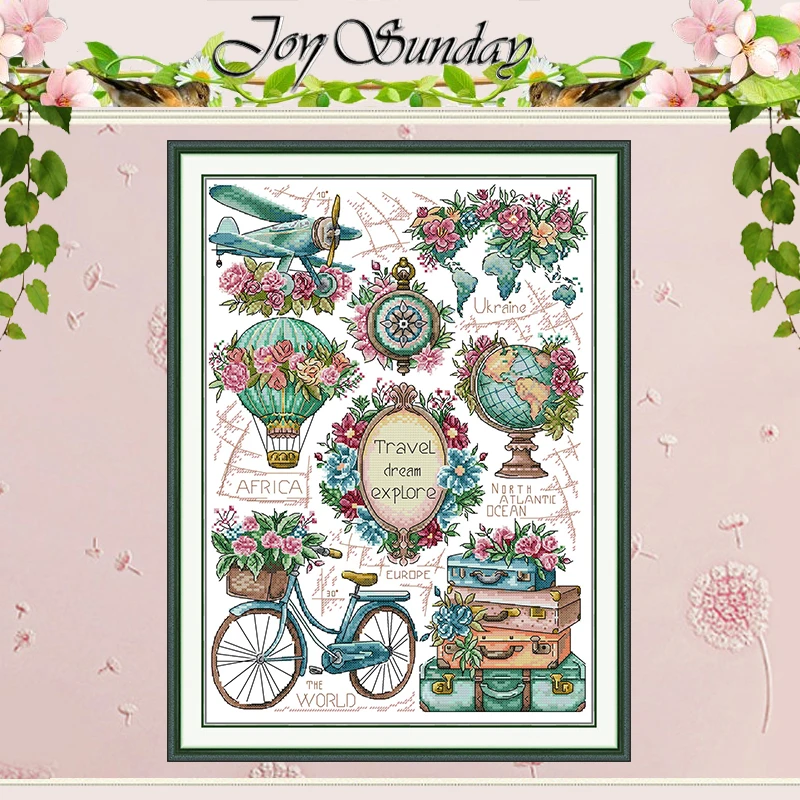 

Traveling Dreams Patterns Counted Cross Stitch Set DIY 11CT 14CT 16CT Stamped DMC Cross-stitch Kit Embroidery Needlework Crafts