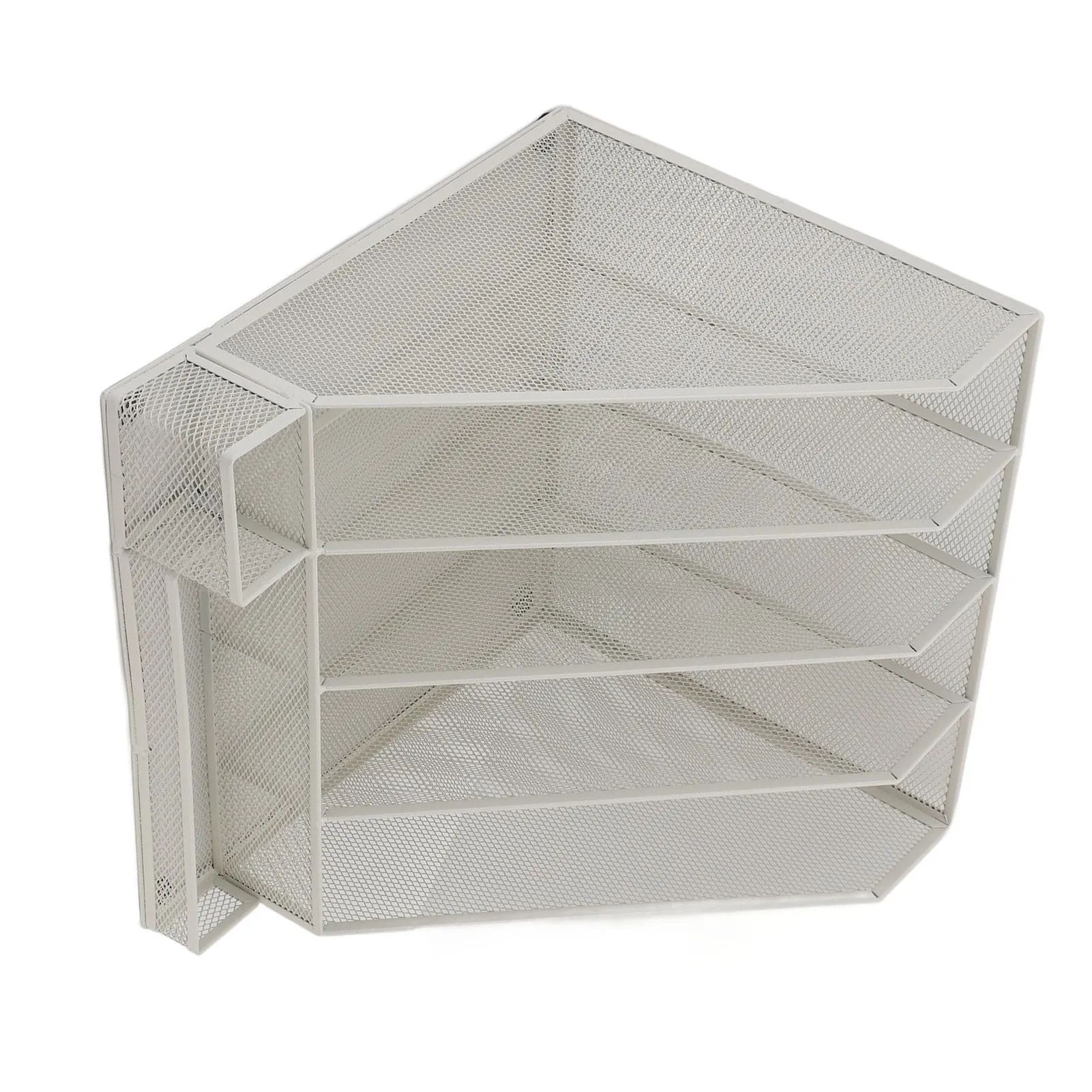 

Desktop Document Holder Multi Layer File Organizer Iron Mesh White Vertical File Folder Organizer for Study Office
