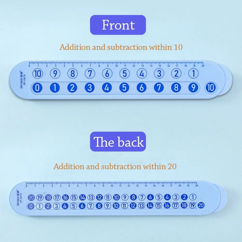 Pink/Blue Math Decomposition Ruler Within 20 Portable Subtraction Ruler Teaching Demonstration Plastic Addition Ruler