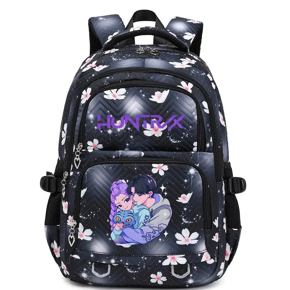 KPop Demon Hunters Backpack Rumi Mira Zoey HUNTR/X Saja Boys Print Cartoon School Bag Large Capacity Student Travel Backpacks
