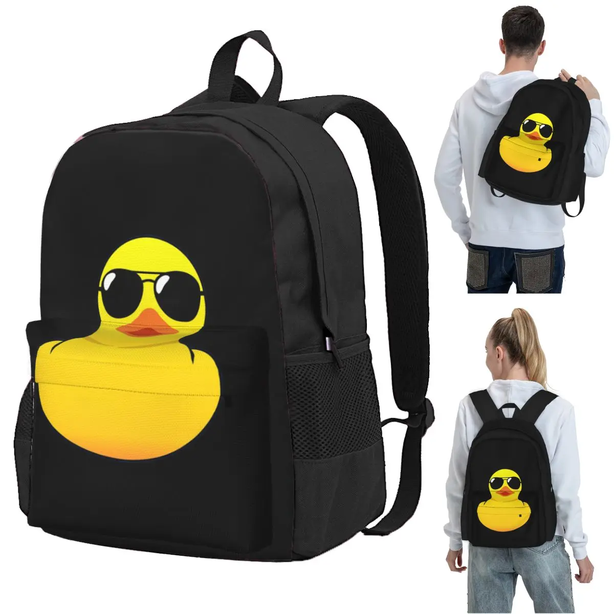 Cool Rubber Duck Backpack Student BookBag Kids School Bag Laptop Shoulder Bags for Boys Girls