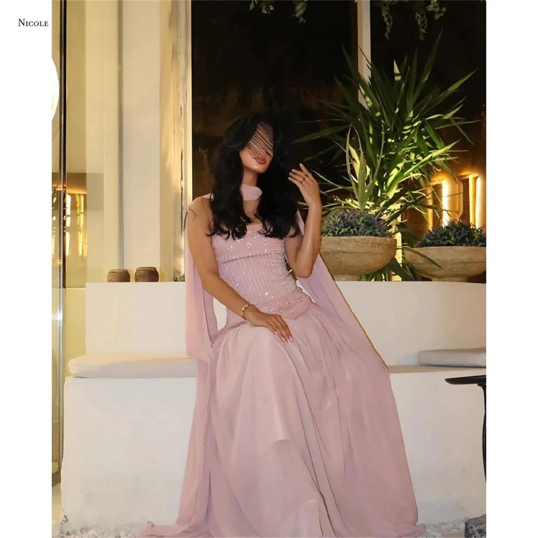 

Николь бальное платье на заказ Вечерние платья Свадебная линия Вечерние платья с лентой для роскошной вечеринки Шифоновый халат Вечер