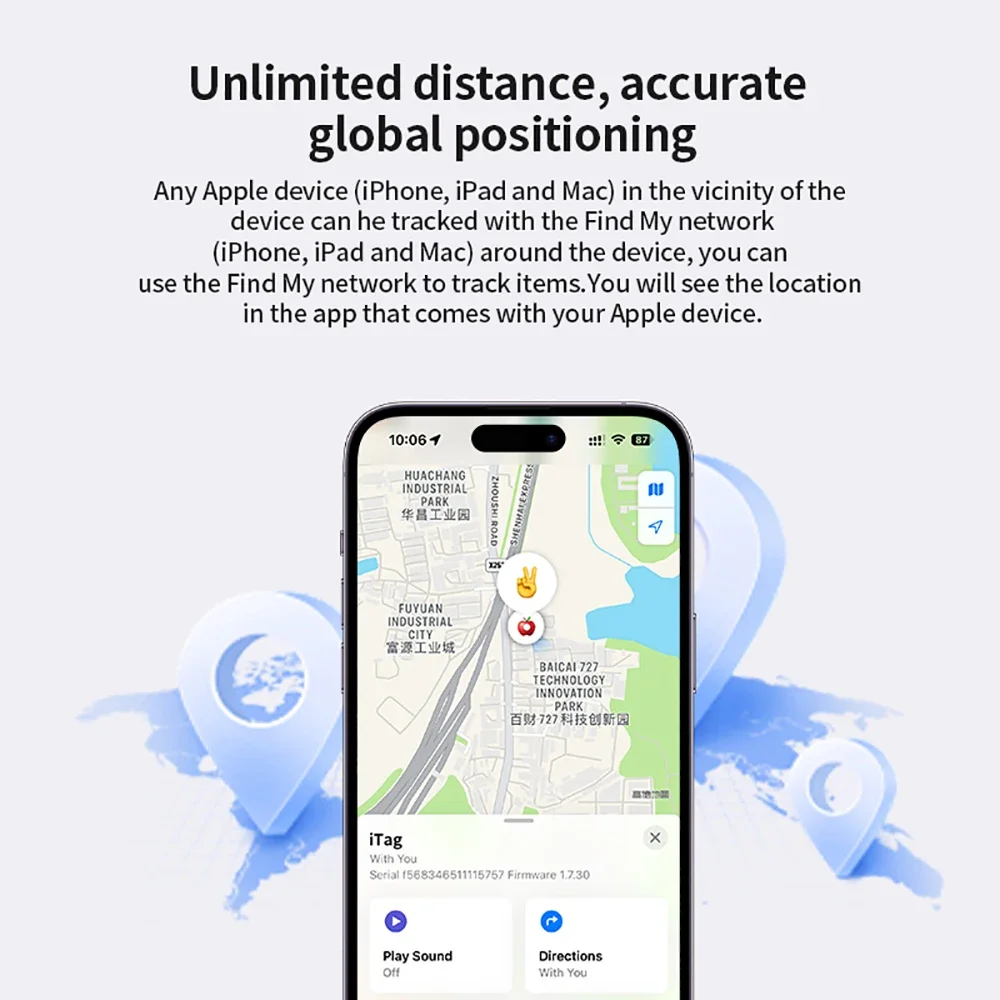 علامة ذكية تعمل مع Apple Find My Key Bluetooth GPS Tracker مقاومة للماء وتتبع رياضي لكبار السن والأطفال والحيوانات الأليفة مكتشف صغير لهاتف IPhone