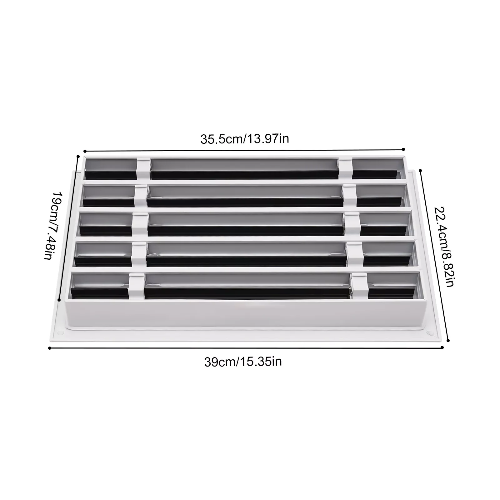 8 x 14 Inches Ceiling AC Vent Heat Air Vent Cover Grille Aluminum Alloy White Linear Slot Diffuser