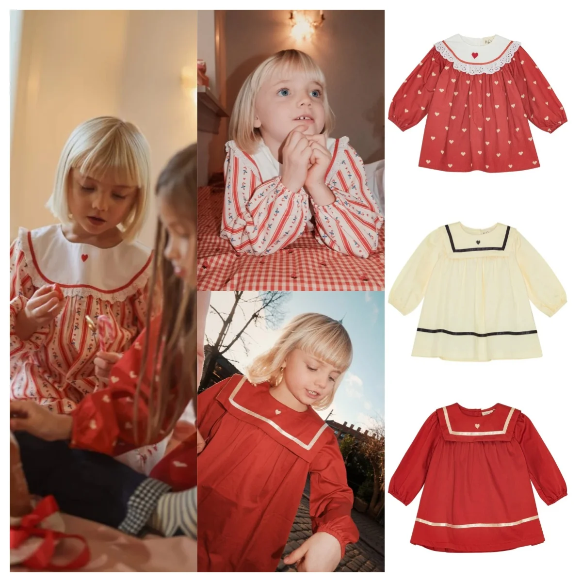 

26 New Girls Love Printed Side Collar Long Sleeve Top Dress Kids Dresses for Girls