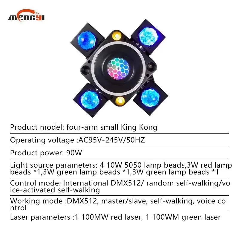 ضوء المرحلة 4 رؤساء Led ضوء متحرك DJ RGBW 4 في 1 ستروب شعاع كريستال الكرة الأحمر الأخضر زهرة تأثير DMX نادي الزفاف عيد الميلاد