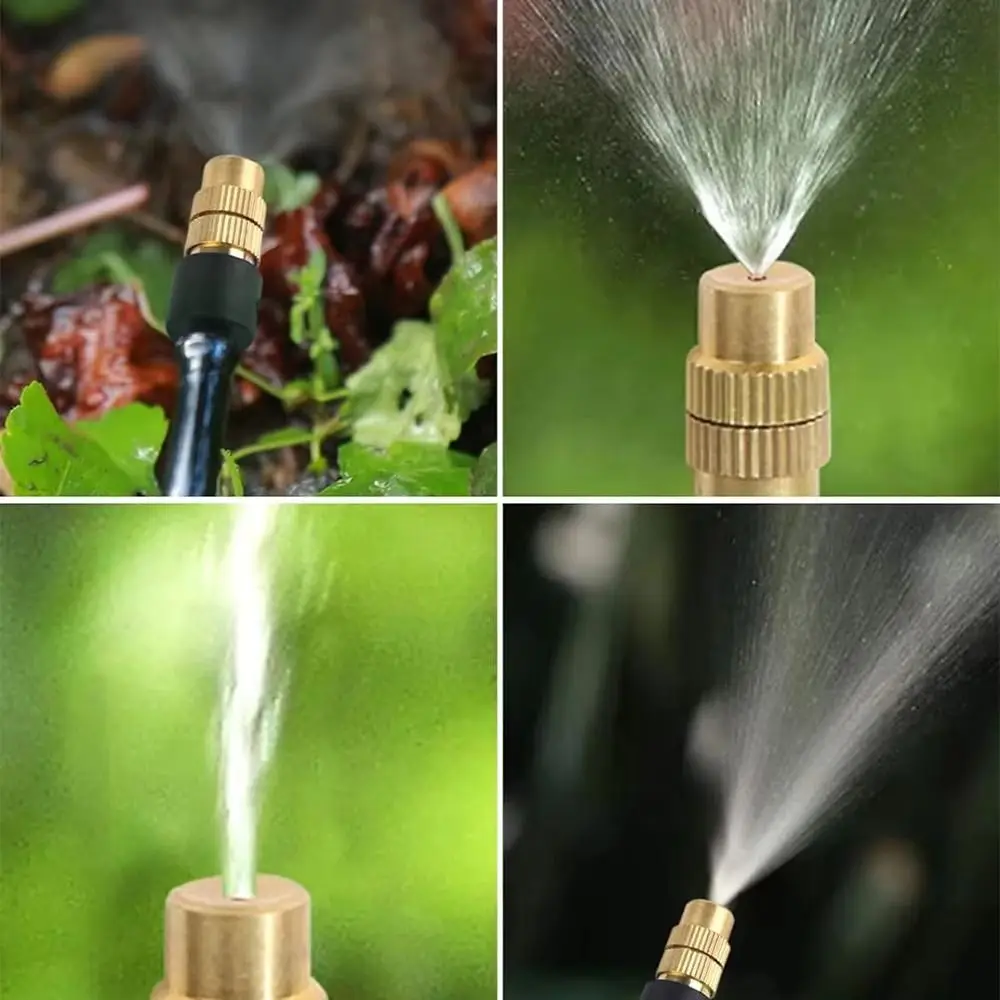 5Pcs Windproof Garden Sprayer Brass Dust Removal Irrigation Nozzles Cooling System Universal Atomizing Misting Nozzle