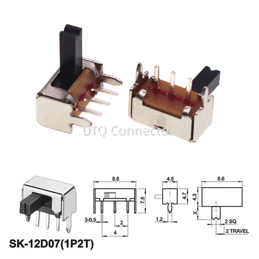 10PCS SS12D00 Slide Switch Slide Gear Fluctuation Band 2/3 File Single Double Horizontal Mini Horizontal Power Supply - Image 5
